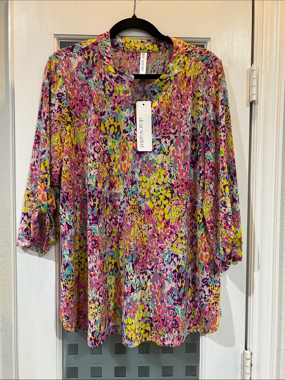 Dear Scarlett Multicolor Floral Tunic - Pink, Yellow & Purple